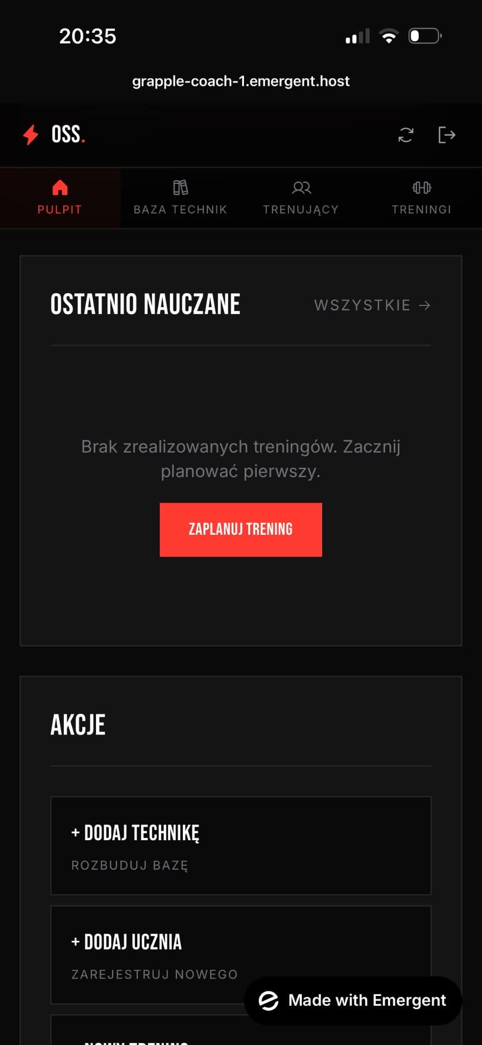OSS app screen preview