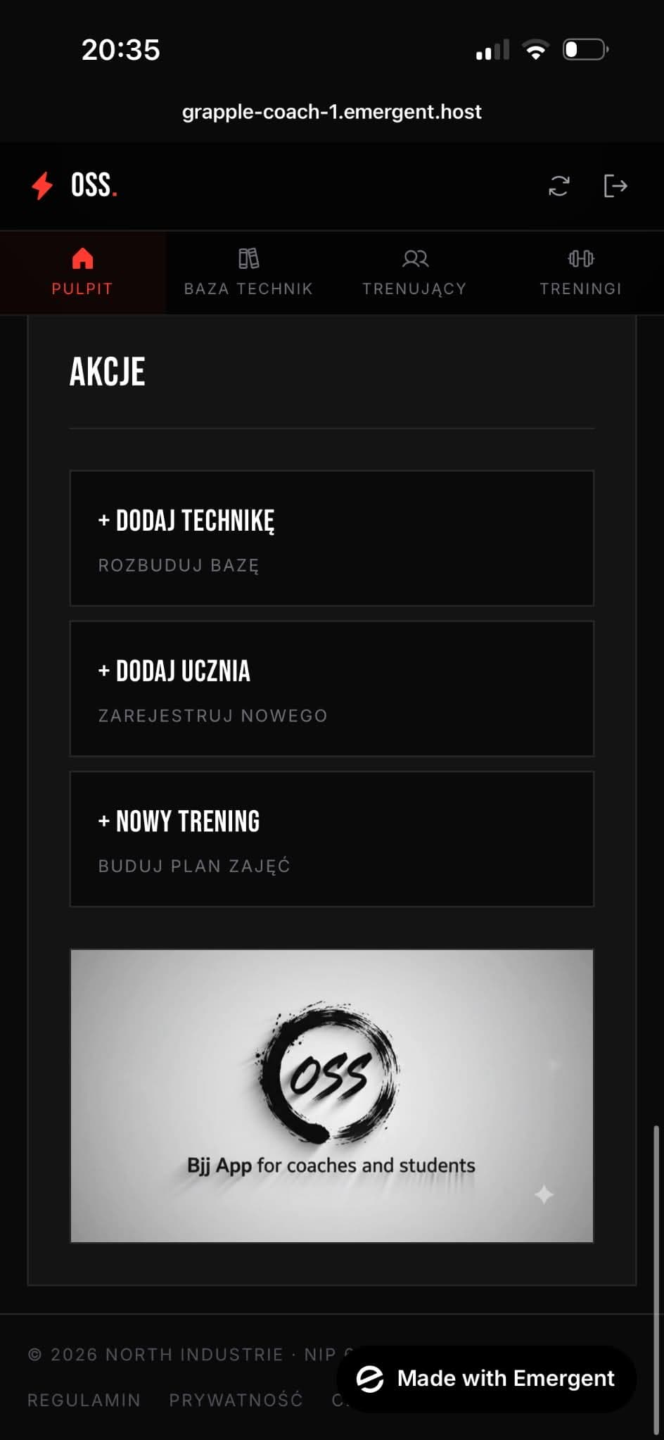 OSS app screen preview